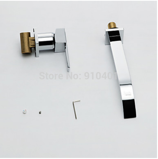 Wholesale And Retail Promotion Chrome Brass Wall Mounted Waterfall Basin Faucet Single Handle Sink Mixer Tap