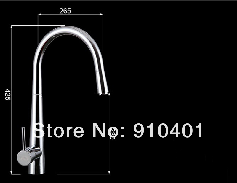Wholesale And Retail Promotion Chrome Solid Brass Pull Out Kitchen Faucet Swivel Spout Vessel Sink Mixer Tap