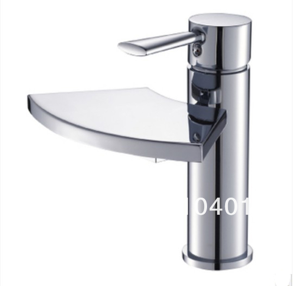 Wholesale And Retail Promotion  Chrome Waterfall Bathroom Brass Faucet Basin Sink Water Mixer Tap Single Handle