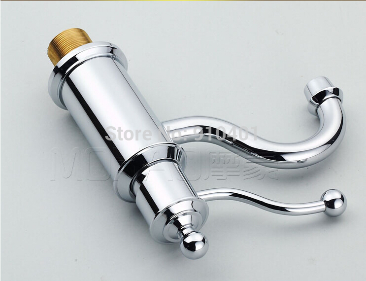 Wholesale And Retail Promotion Classic Deck Mounted Chrome Brass Bathroom Faucet Vanity Sink Mixer Tap 1 Handle