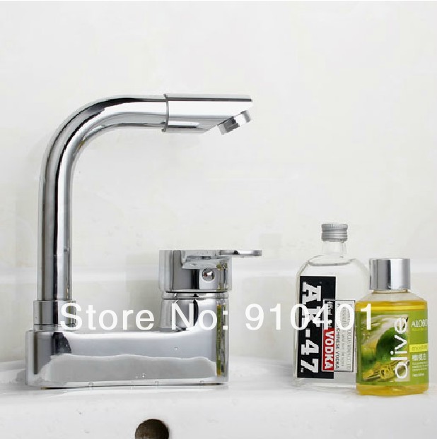 Wholesale And Retail Promotion Deck Mounted 4" Chrome Brass Bathroom Basin Faucet Single Handle Sink Mixer Tap
