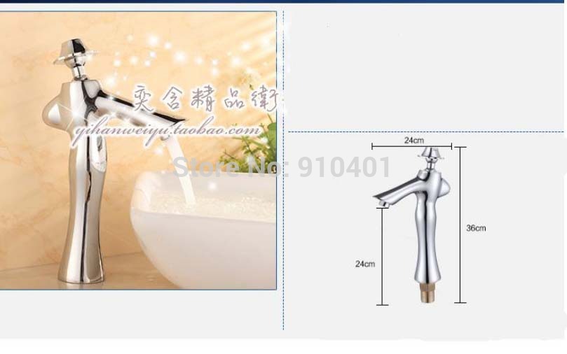 Wholesale And Retail Promotion Deck Mounted Chrome Brass Bathroom Basin Faucet Scarecrow Shape Sink Mixer Tap