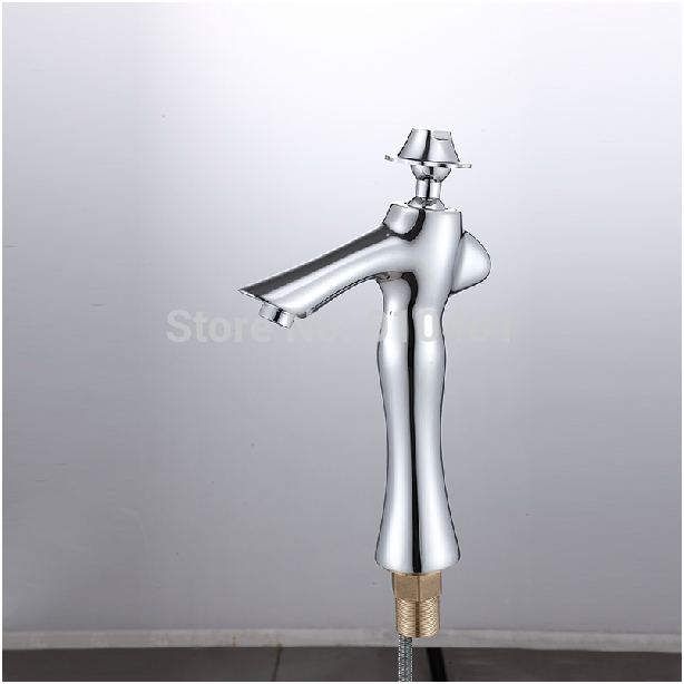 Wholesale And Retail Promotion Deck Mounted Chrome Brass Bathroom Basin Faucet Scarecrow Shape Sink Mixer Tap