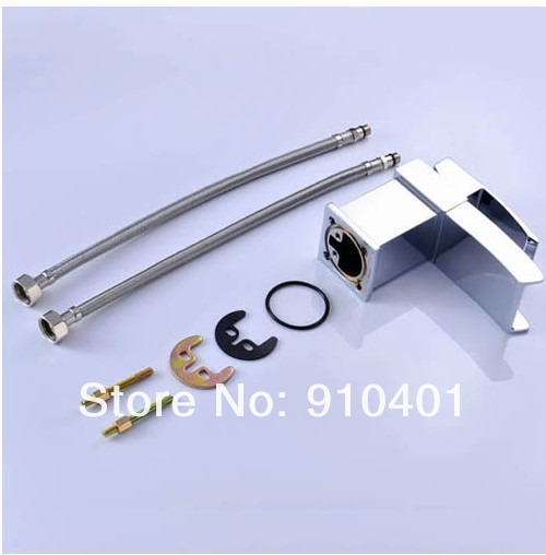 Wholesale And Retail Promotion Deck Mounted Chrome Brass Waterfall Bathroom Basin Faucet Single Lever Mixer Tap