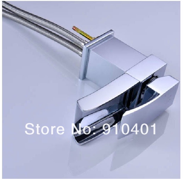 Wholesale And Retail Promotion Deck Mounted Chrome Brass Waterfall Bathroom Basin Faucet Single Lever Mixer Tap