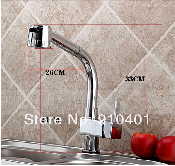 Wholesale And Retail Promotion Deck Mounted Pull Out Kitchen Faucet Dual Spout Sprayer Vessel Sink Mixer Tap