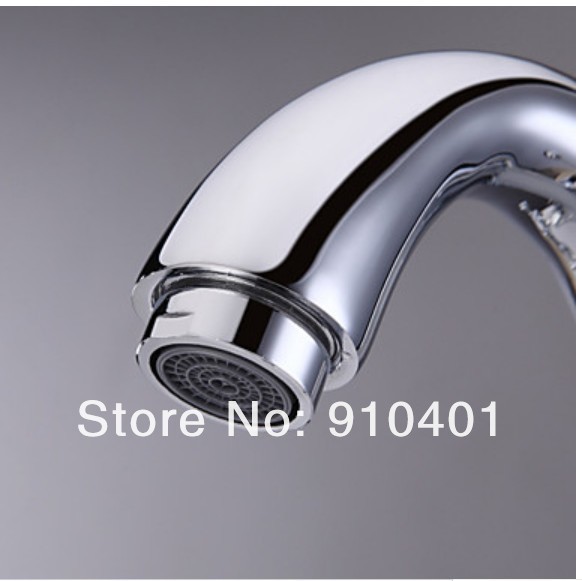 Wholesale And Retail Promotion Deck Mounted Roman Style Bathroom Basin Faucet Dual Cross Handles Sink Mixer Tap