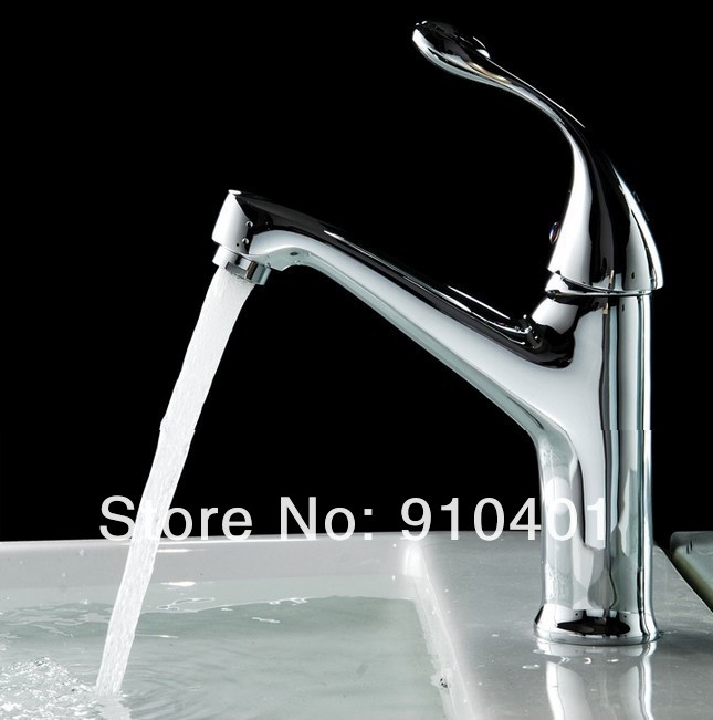 Wholesale And Retail Promotion Deck Mounted Single Handle Bathroom Basin Faucet Vanity Sink Mixer Tap Chrome