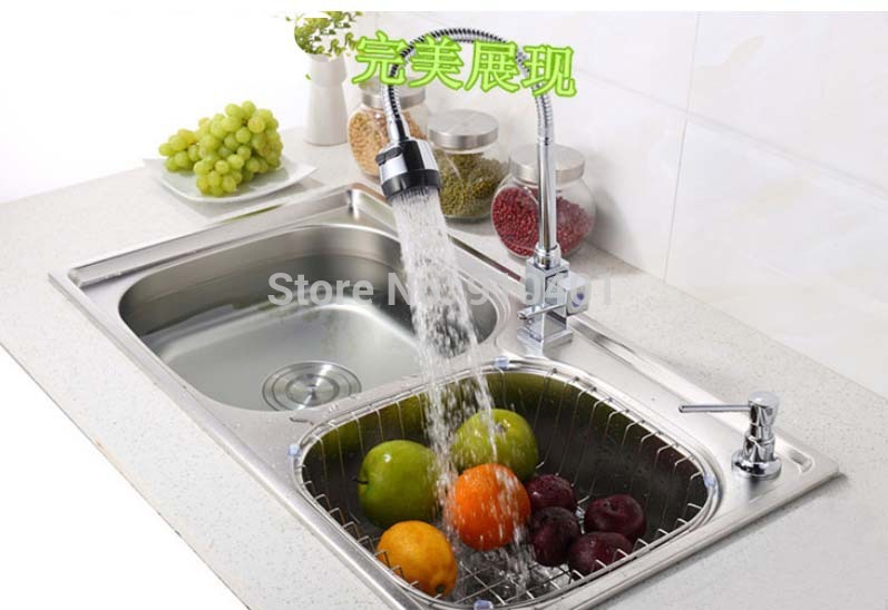 Wholesale And Retail Promotion Deck Mounted Swivel Spout Kitchen Faucet Single Handle Sink Cold Water Faucet
