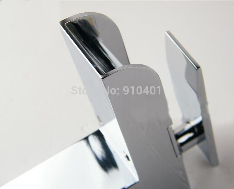 Wholesale And Retail Promotion Deck Mounted Waterfall Bathroom Basin Faucet Single Handle Sink Mixer Tap Chrome