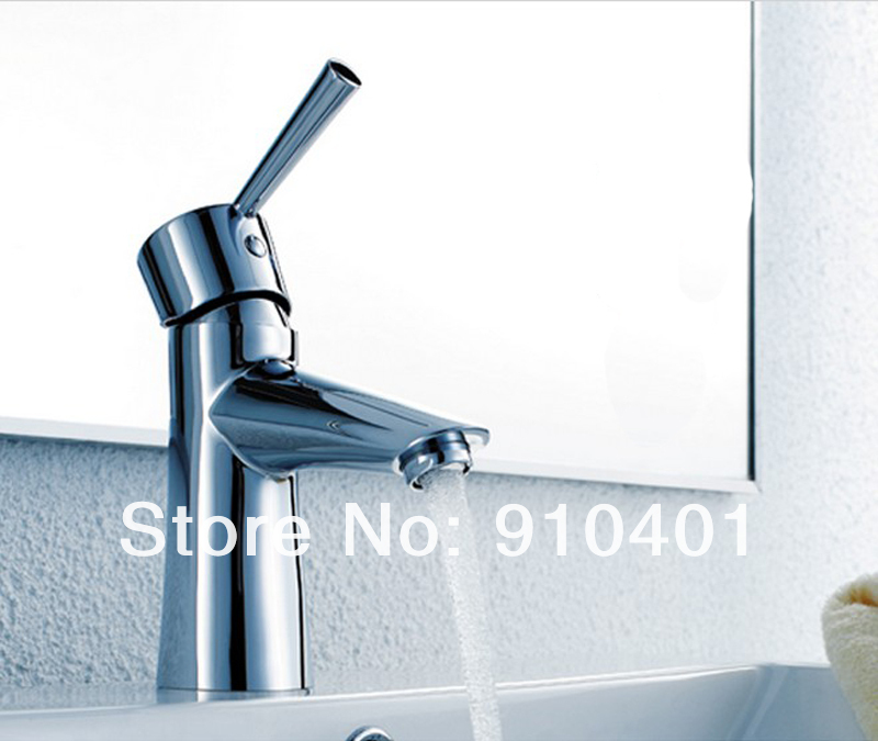 Wholesale And Retail Promotion Deck Mounted bathroom basin faucet  sink mixer tap chrome finish single handle