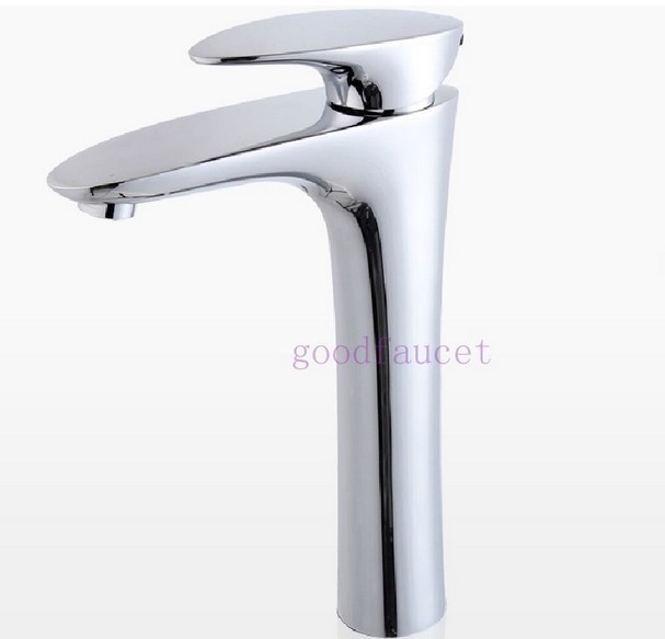 Wholesale And Retail Promotion Euro Style Bathroom Basin Sink Mixer Tap Single Handle Chrome Brass Faucet Tall