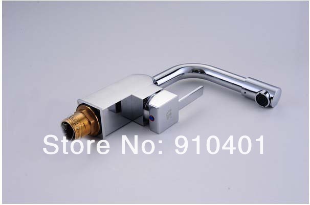 Wholesale And Retail Promotion Luxury Deck Mounted Chrome Brass Bathroom Basin Faucet Swivel Spout Sink Mixer
