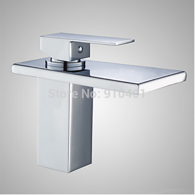 Wholesale And Retail Promotion Luxury Modern Waterfall Bathroom Basin Faucet Deck Mounted Vanity Sink Mixer Tap
