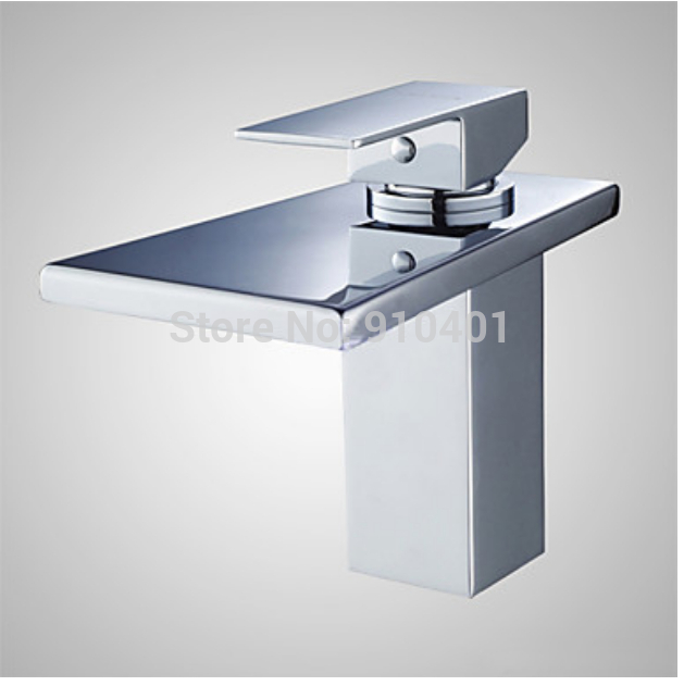 Wholesale And Retail Promotion Luxury Modern Waterfall Bathroom Basin Faucet Deck Mounted Vanity Sink Mixer Tap