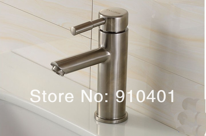 Wholesale And Retail Promotion Modern Brushed Nickel Bathroom Basin Faucet Deck Mounted Vessel Sink Mixer Tap