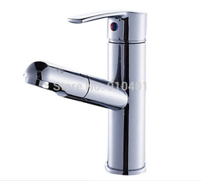 Wholesale And Retail Promotion Modern Chrome Brass Bathroom Basin Faucet Pull Out Spout Sprayer Sink Mixer Tap