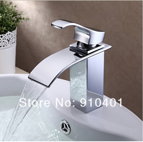 Wholesale And Retail Promotion Modern Chrome Brass Bathroom Waterfall Basin Faucet Single Handle Sink Mixer Tap