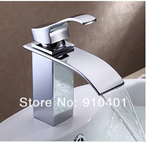 Wholesale And Retail Promotion Modern Chrome Brass Bathroom Waterfall Basin Faucet Single Handle Sink Mixer Tap