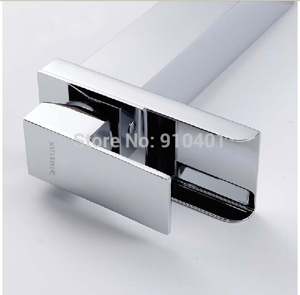 Wholesale And Retail Promotion Modern Chrome Brass Waterfall Bathroom Faucet Square Sink Mixer Tap Single Lever