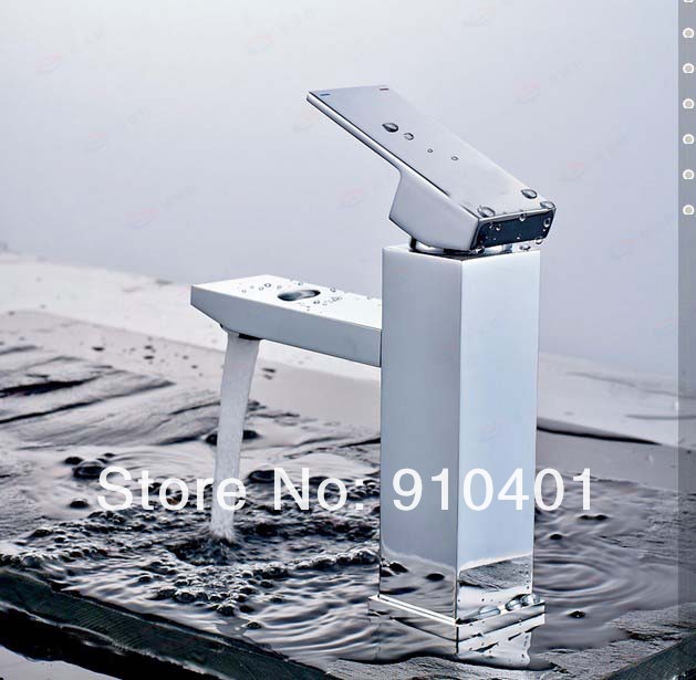 Wholesale And Retail Promotion Modern Square Bathroom Basin Faucet Single Handle Vanity Sink Mixer Tap Chrome