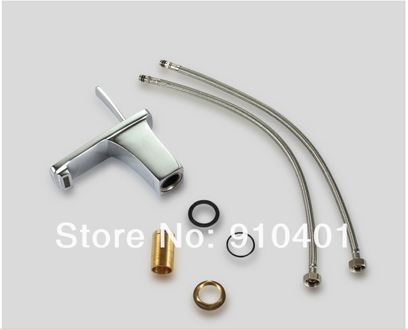 Wholesale And Retail Promotion Modern  Waterfall bathroom basin faucet swivel handle vessel sink mixer tap chrome