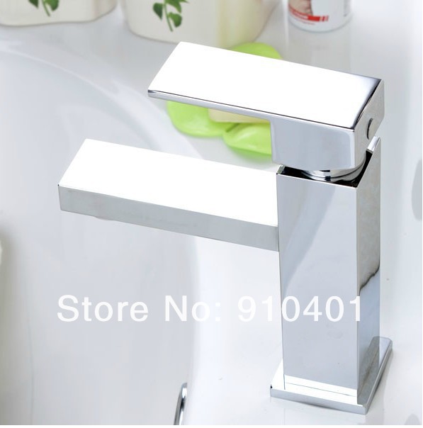 Wholesale And Retail Promotion NEW Brass Square Basin Faucet Single Lever Single Hole Bathroom Sink Mixer Tap