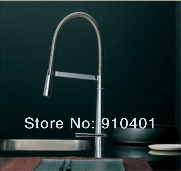 Wholesale And Retail Promotion  NEW Brushed Nickel Swivel Pull Out Spray Spout Kitchen Bar Sink Faucet Mixer Tap