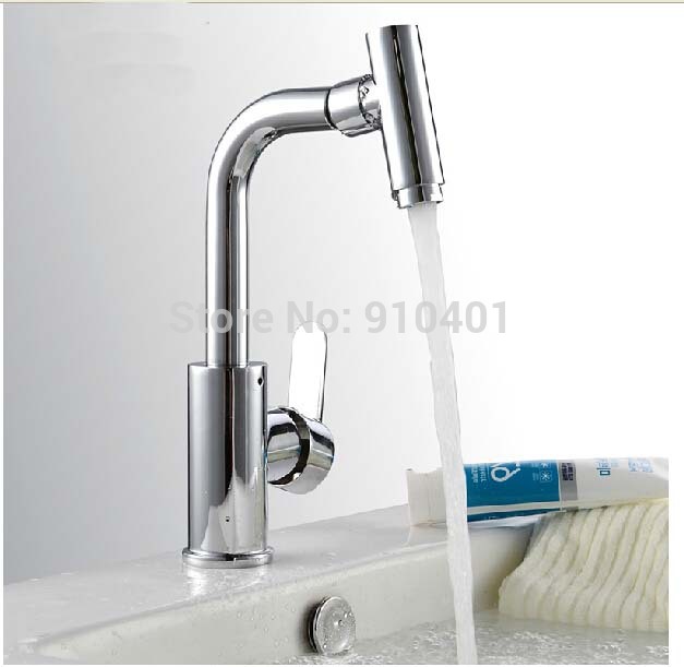 Wholesale And Retail Promotion NEW Chrome Brass Bathroom Basin Faucet Sinlge Handle Hole Vanity Sink Mixer Tap