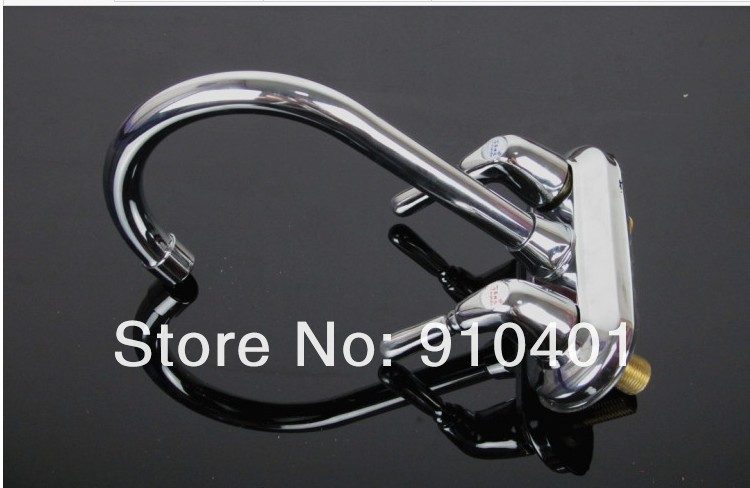 Wholesale And Retail Promotion NEW Chrome Brass Deck Mounted Bathroom Basin Faucet Swivel Spout Sink Mixer Tap