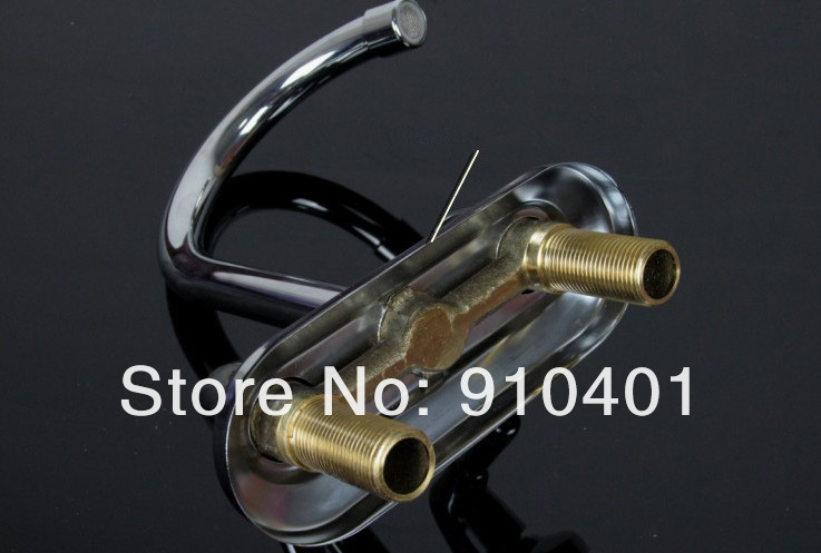 Wholesale And Retail Promotion NEW Chrome Brass Deck Mounted Bathroom Basin Faucet Swivel Spout Sink Mixer Tap