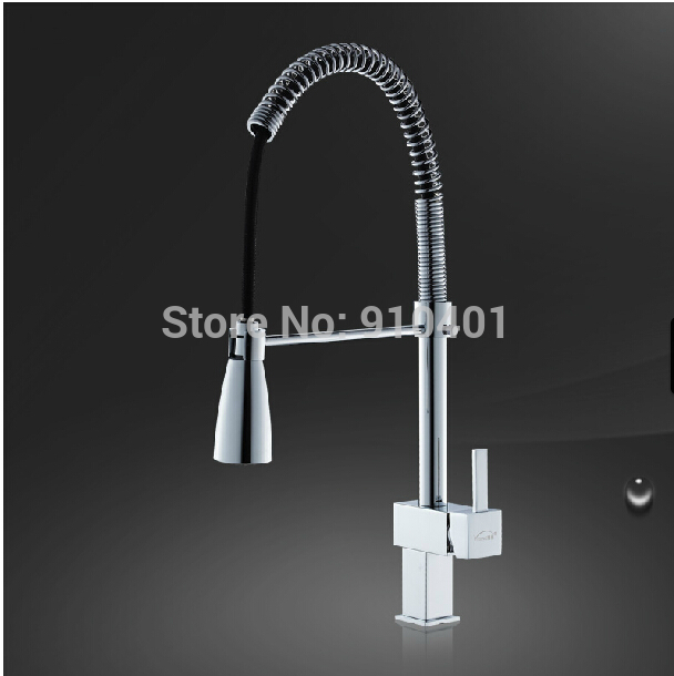 Wholesale And Retail Promotion NEW Chrome Brass Kitchen Faucet Deck Mounted Swivel Spout Vessel Sink Mixer Tap