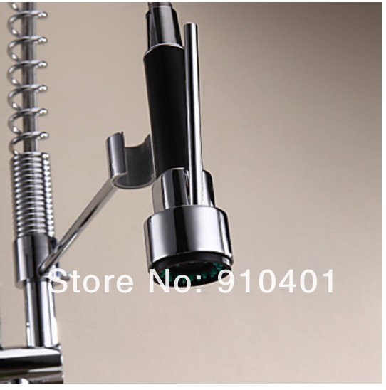 Wholesale And Retail Promotion NEW Chrome Brass Spring Kitchen Faucet Dual Spouts Single Handle Sink Mixer Tap