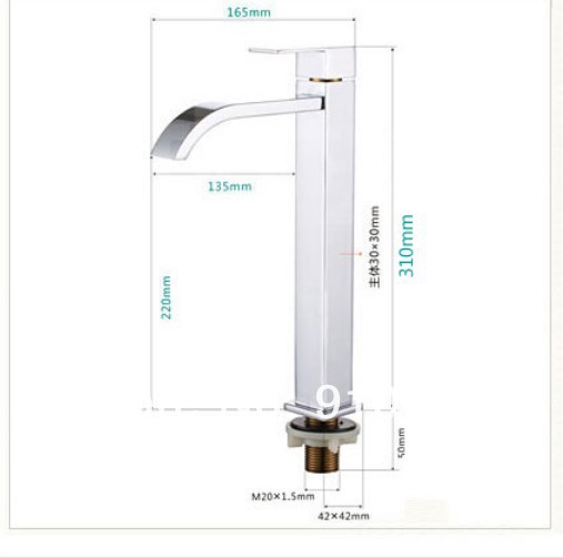 Wholesale And Retail Promotion NEW Chrome Waterfall Bathroom Faucet Long Spout Single Lever Hole Sink Mixer Tap