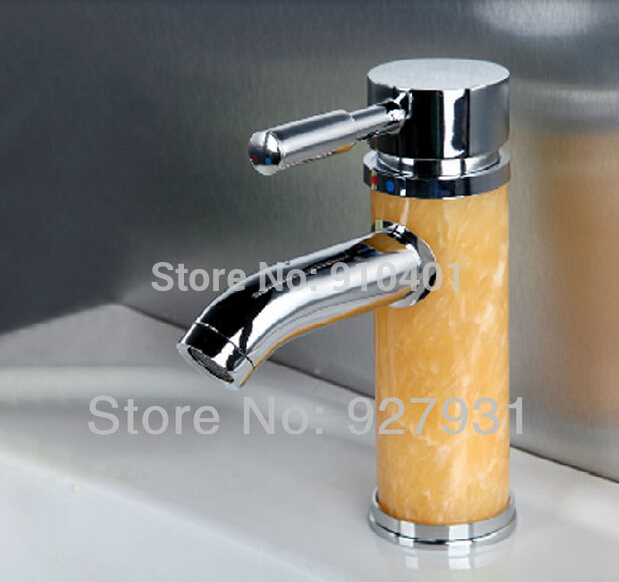 Wholesale And Retail Promotion NEW Deck Mounted Bathroom Jade Basin Faucet Single Handle Vanity Sink Mixer Tap