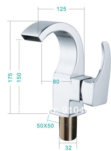 Wholesale And Retail Promotion  NEW Deck Mounted Chrome Brass Bathroom Basin Faucet Single Handle Sink Mixer Tap