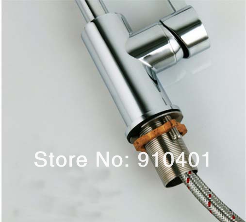 Wholesale And Retail Promotion NEW Deck Mounted Chrome Brass Bathroom Basin Faucet Swivel Handle Sink Mixer Tap