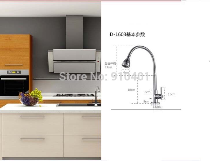 Wholesale And Retail Promotion NEW Deck Mounted Chrome Brass Kitchen Faucet Swivel Spout Sink Cold Faucet Tap