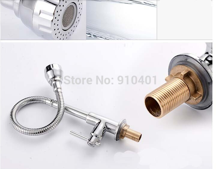 Wholesale And Retail Promotion NEW Deck Mounted Chrome Brass Kitchen Faucet Swivel Spout Sink Cold Faucet Tap
