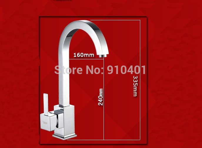 Wholesale And Retail Promotion NEW Deck Mounted Chrome Brass Kitchen Faucet Swivel Spout Vanity Sink Mixer Tap