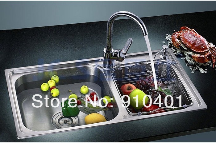 Wholesale And Retail Promotion NEW Deck Mounted Chrome Brass Kitchen Faucet Vessel Sink Mixer Tap Swivel Spout