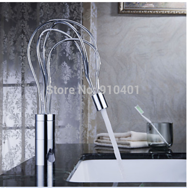 Wholesale And Retail Promotion NEW Design Bathroom Basin Faucet Vanity Sink Mixer Tap Single Handle Hole Chrome