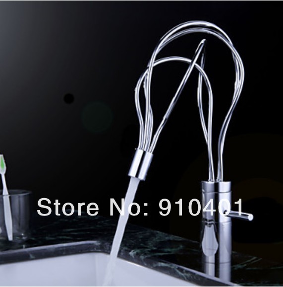 Wholesale And Retail Promotion NEW Design Chrome Brass Bathroom Basin Faucet Single Handle Sink Mixer Tap
