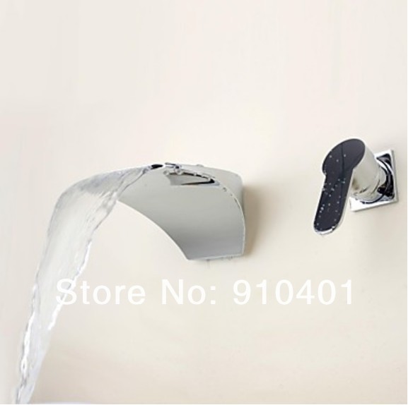 Wholesale And Retail Promotion NEW Elegant Wall Mounted Waterfall Faucet Single Handle Bathroom Sink Mixer Tap