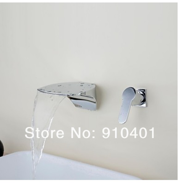 Wholesale And Retail Promotion NEW Elegant Wall Mounted Waterfall Faucet Single Handle Bathroom Sink Mixer Tap