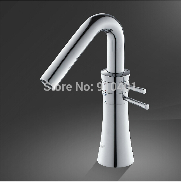 Wholesale And Retail Promotion NEW Luxury Chrome Brass Bathroom Basin Faucet Deck Mounted Vanity Sink Mixer Ta