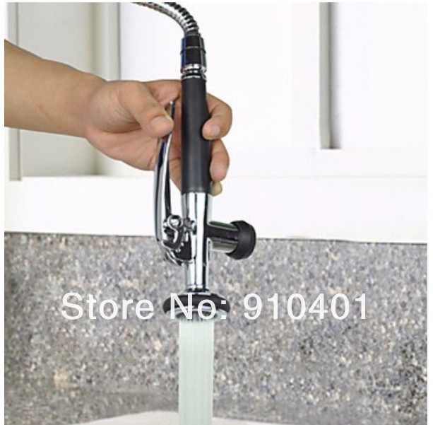 Wholesale And Retail Promotion NEW Luxury Deck Mounted Chrome Brass Kitchen Faucet Dual Spouts Sink Mixer Tap