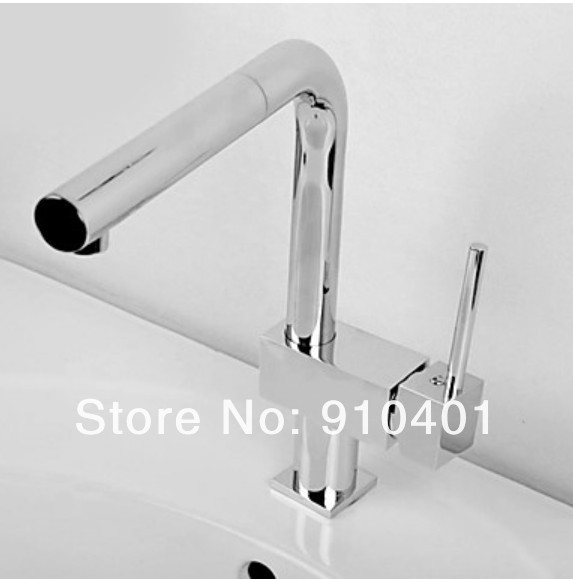 Wholesale And Retail Promotion NEW Modern Chrome Brass Bathroom Basin Faucet Swivel Spout Vanity Sink Mixer Tap