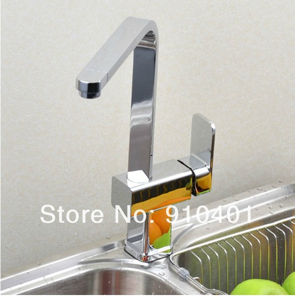 Wholesale And Retail Promotion NEW Modern Chrome Brass Kitchen Faucet Swivel Spout Single Lever Sink Mixer Tap