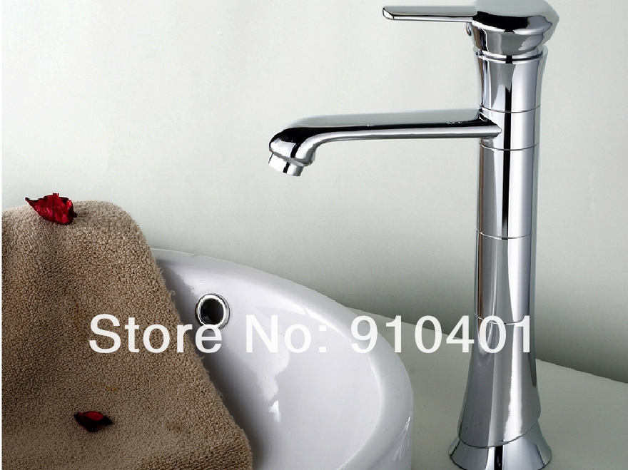 Wholesale And Retail Promotion NEW Polished Chrome Brass Bathroom Basin Faucet Tall Countertop Sink Mixer Tap